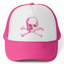 Pink Classic Skull and Crossbones hats by evilinpink Pink Classic Skull and Crossbones hats