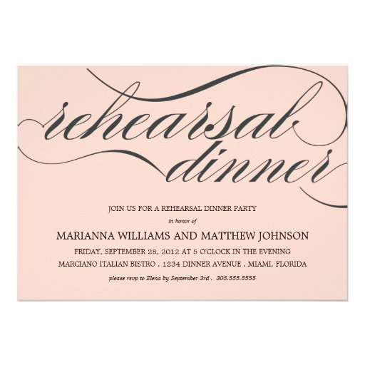 PINK CLASSY REHEARSAL DINNER | PARTY INVITATION