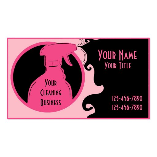 Pink Cleaning Services custom business cards