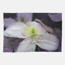 Pink Clematis flower kitchen tea towel american mojo kitchen towels