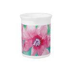 Pink Clematis Watercolor Painting Pitchers