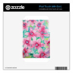 Pink Clematis Watercolor Painting Decals For iPod Touch 4G