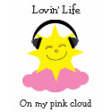 Pink cloud happy sun with headphones T-shirt shirt