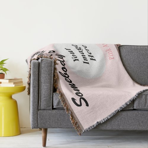 Pink Clover Ribbon Template Throw
