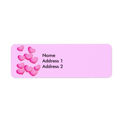 Pink Cluster of Hearts Return Address Label