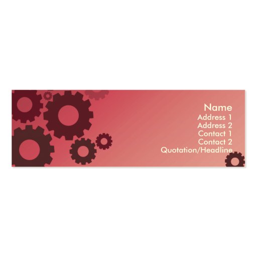Pink Cogs - Skinny Business Card Template (front side)