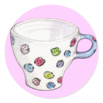 Pink Collection Button Mug Sticker