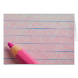Pink color pencil with coloring greeting cards