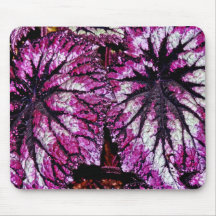 Pink Coloured Plant Flower Leaves Mouse Pads
