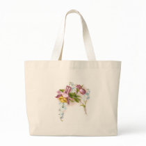 Pink Columbine Flower Victorian Trade Card bags