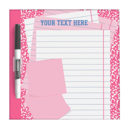 Pink Composition Notebook DryErase Boards Zazzle
