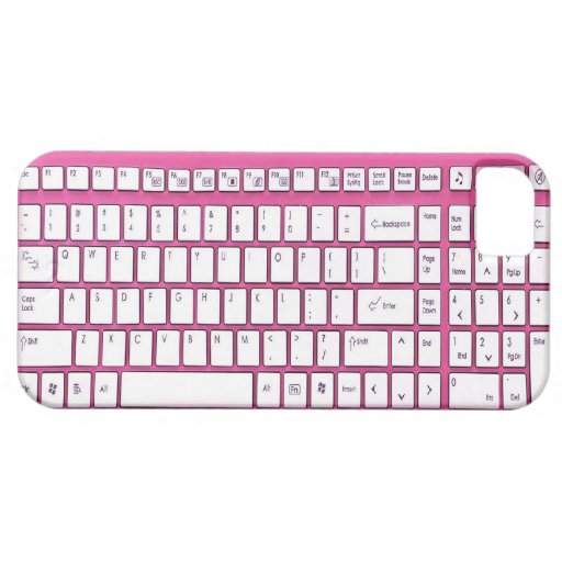 Pink computer keyboard iPhone 5 case Zazzle