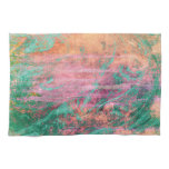 Pink Coral and Turquoise Marble Texture Hand Towels