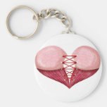 Pink Corest Heart Key Chains