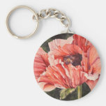 Pink Corn Poppy Nature Botanical Keychain Gift