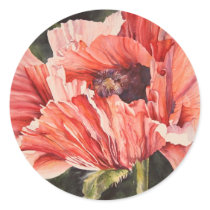 Pink Corn Poppy Wedding Easter Envelope Seal stickers by michelleys Pink Corn Poppy Wedding Easter Envelope Seal stickers