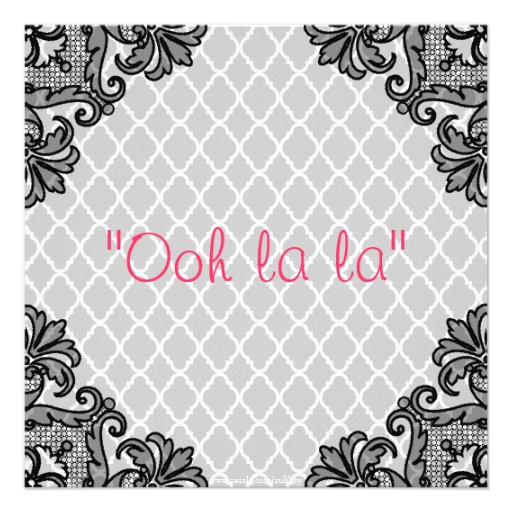 Pink Corset & Black Lace Lingerie Bridal Shower Personalized Invitation