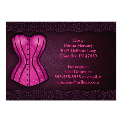 Pink Corset Lingerie Bridal Shower Invitation