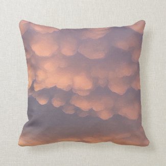 Pink Cotton Ball Clouds Throw Pillows