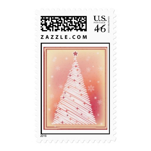 Pink Country Christmas Tree Stamp