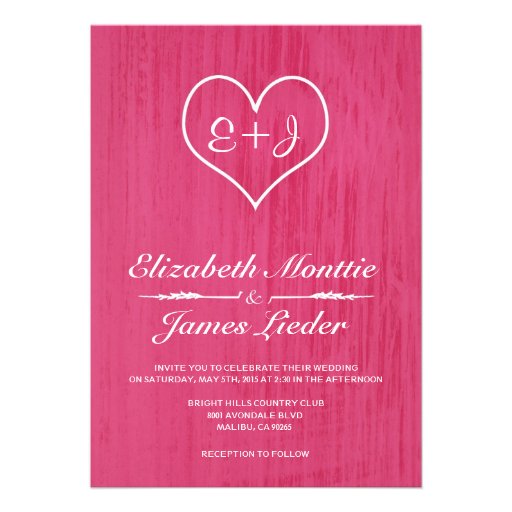 Pink Country Wedding Invitations