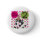 Pink Cow 2nd Birthday buttons