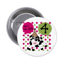 Pink Cow 4th  Birthday Tshirts and Gifts