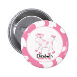 Pink Cow Customized name tag Button