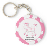 Pink Cow Farm Theme Custom Keychain
