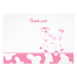 Pink Cow Flat Thank you note Card