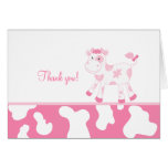 Pink Cow Folded Thank you notes Cards