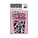 Pink Cow • Happy Birthday postage by EverAfter Pink Cow • Happy Birthday postage