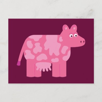 Pink Cow Cartoon