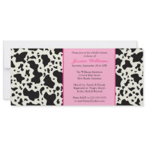 Pink Cow Print Bridal Shower Personalized Announcement