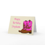 Pink Cowgirl Birthday Cards
