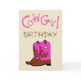 Pink Cowgirl Birthday Invitations card