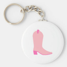 Pink Cowgirl Boot Key Chain
