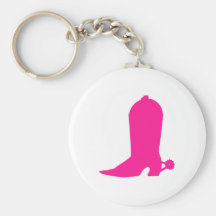 Pink Cowgirl Boot Key Chains