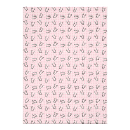 Pink Cowgirl Horseshoes Baby Shower Invitations