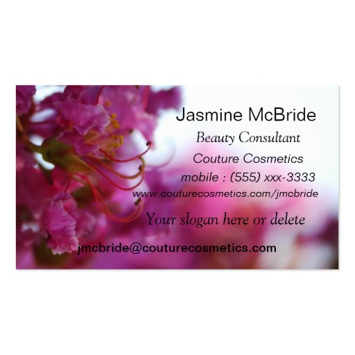 Pink Crape Macro Business Profile Card Business Card Template