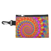Pink Crazy Fractal Accessory Bags