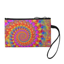 Pink Crazy Fractal Coin Wallets