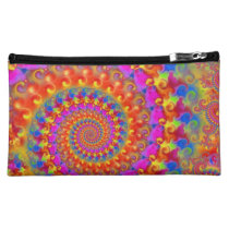 Pink Crazy Fractal Cosmetic Bag