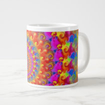Pink Crazy Fractal Jumbo Mugs
