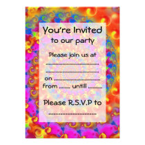 Pink Crazy Fractal Personalized Invitation