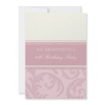 Pink Cream Floral 80th Birthday Party Invitations
