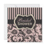 Pink, Cream, Gray Damask Bridal Shower Invitation