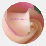 Pink Cream Wedding Rose Seal Round Stickers