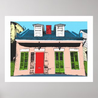 Pink Creole Cottage print