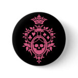 Pink Crest with Skull and Cardsuits buttons